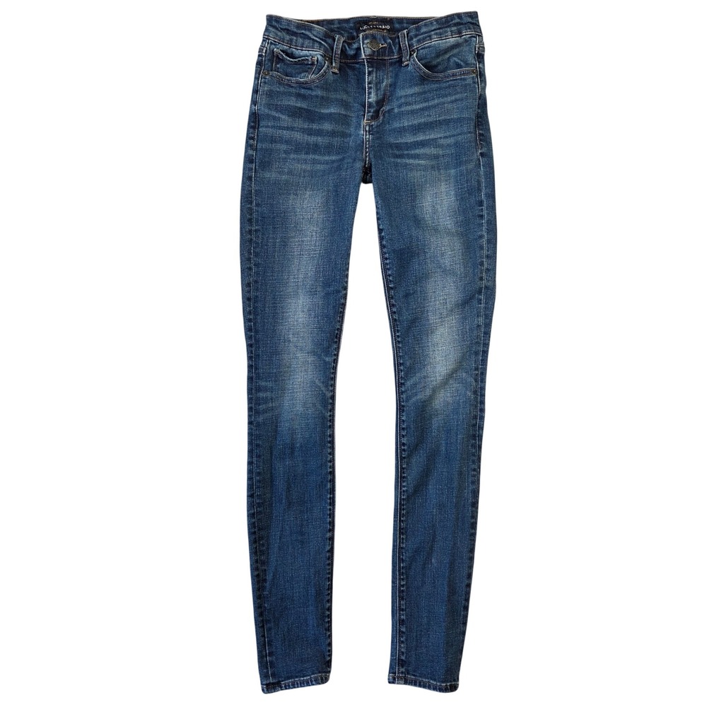 Lucky Brand Ava Skinny Jeans Womens 0/25 Regular Medium Wash Blue Mid Rise Denim